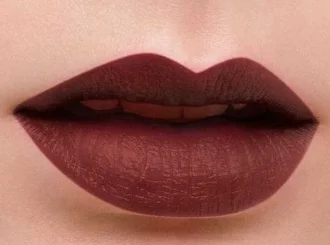Carolina Herrera Red Obsession on lips, light skin