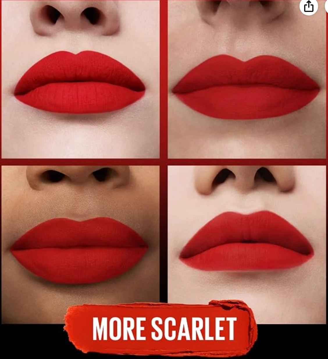 Maybelline Color Sensational Ultimatte Slim 299 More Scarlet red lipstick