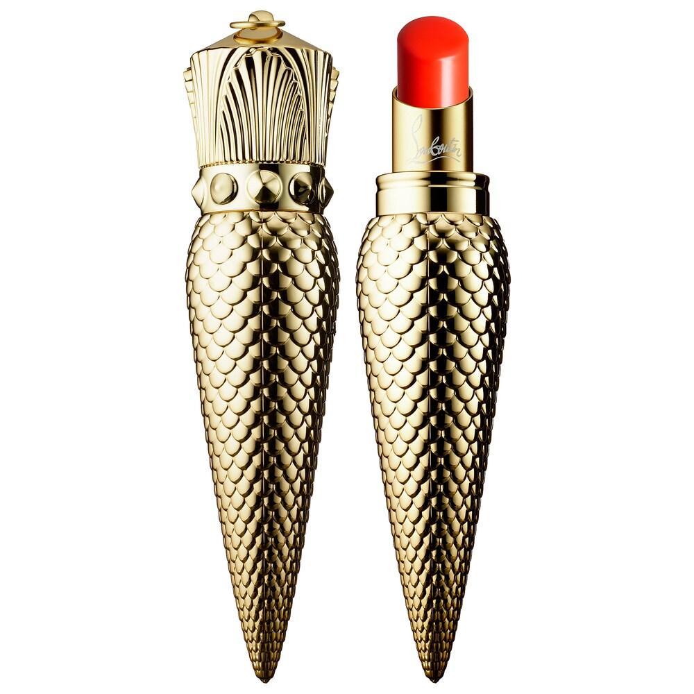 Christian Louboutin Sheer Voile Escatin 605S lipstick in a gold spiked, scale-textured case